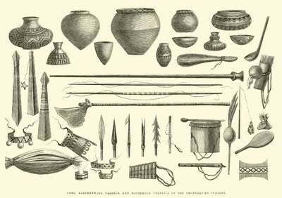 Arms, Earthenware Vessels, and Household Utensils of the Chontaquiro Indians by Edouard Riou